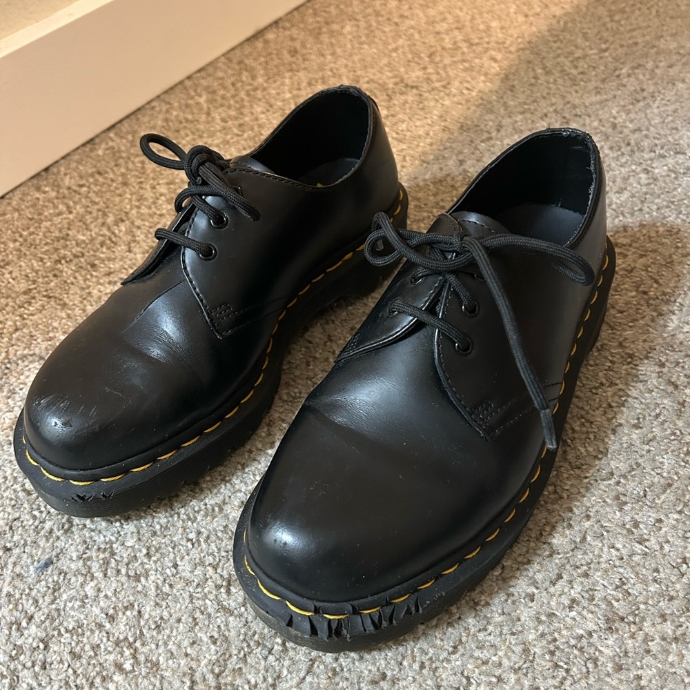 Dr. Martens Black Oxford Shoes 1461 with Chunky Sole
